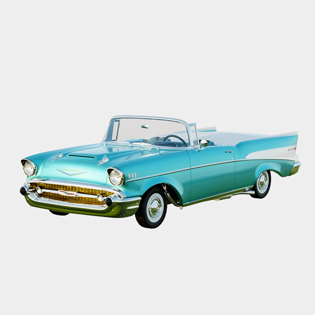Chevrolet Bel Air 1957 Convertible 3D मॉडल .c4d .max .obj .3ds .fbx .stl .blend 