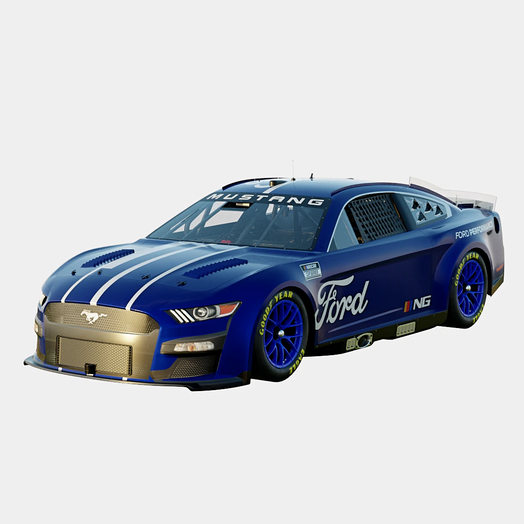 Mustang Next Gen NASCAR 2022 3D Model .c4d .max .obj .3ds .fbx .stl .blend 