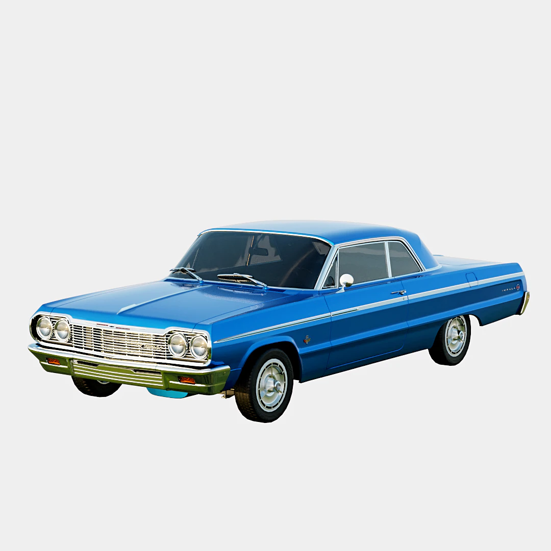 Chevrolet Impala SS 1964 2door Sedan 3D Model .c4d .max .obj .3ds .fbx .stl .blend 