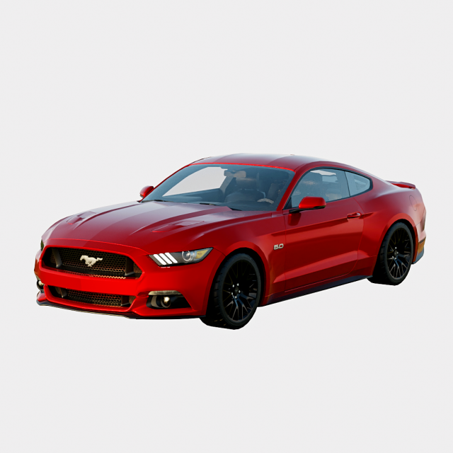 Mustang GT 2015 Model 3D .c4d .max .obj .3ds .fbx .stl .blend 