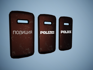 Low-poly police shield PACK 3D Model