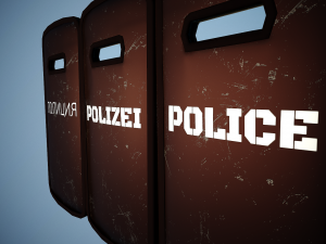 Low-poly police shield PACK 3D Model