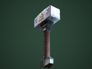 Valhalla hammer low poly Modelo 3D