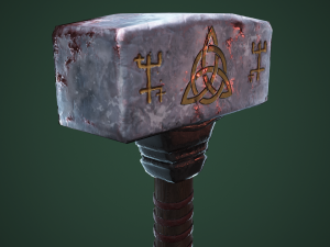 Valhalla hammer low poly Modelo 3D