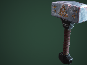 Valhalla hammer low poly Modelo 3D