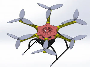 Drone-Esacottero industriale Modello di stampa 3D