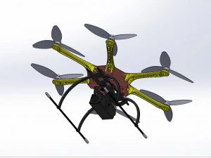 Industrial Drone-Hexacopter Drone 3D Print Model