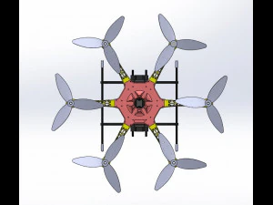 Industrial Drone-Hexacopter Drone 3D Print Model