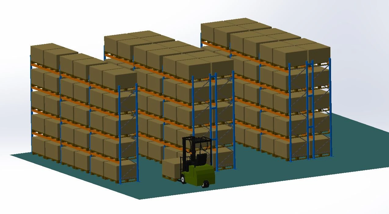 Pallet Racking System- For Industrial Warehousing 3D Model .c4d .max .obj .3ds .fbx .stl .blend
