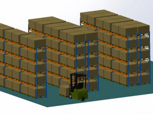 Sistema de estanter&iacute;as para paletas: para almacenamiento industrial Modelo 3D