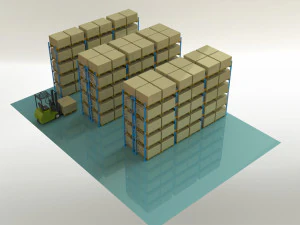 Pallet Racking System- For Industrial Warehousing 3D Model