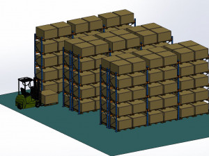 Pallet Racking System- For Industrial Warehousing 3D Model