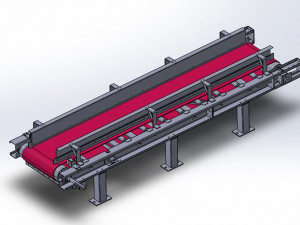 Flat belt conveyor Full scale model with all necessary components 3D Model