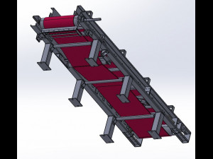 Flat belt conveyor Full scale model with all necessary components Modèle 3D