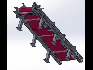 Flat belt conveyor Full scale model with all necessary components 3D Model