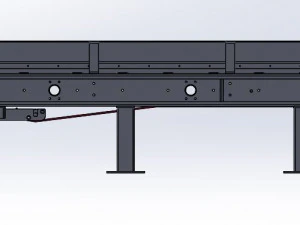 Flat belt conveyor Full scale model with all necessary components 3D Model