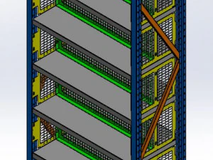 Bolts Free Shelving System Full scale Main Module 3D Model