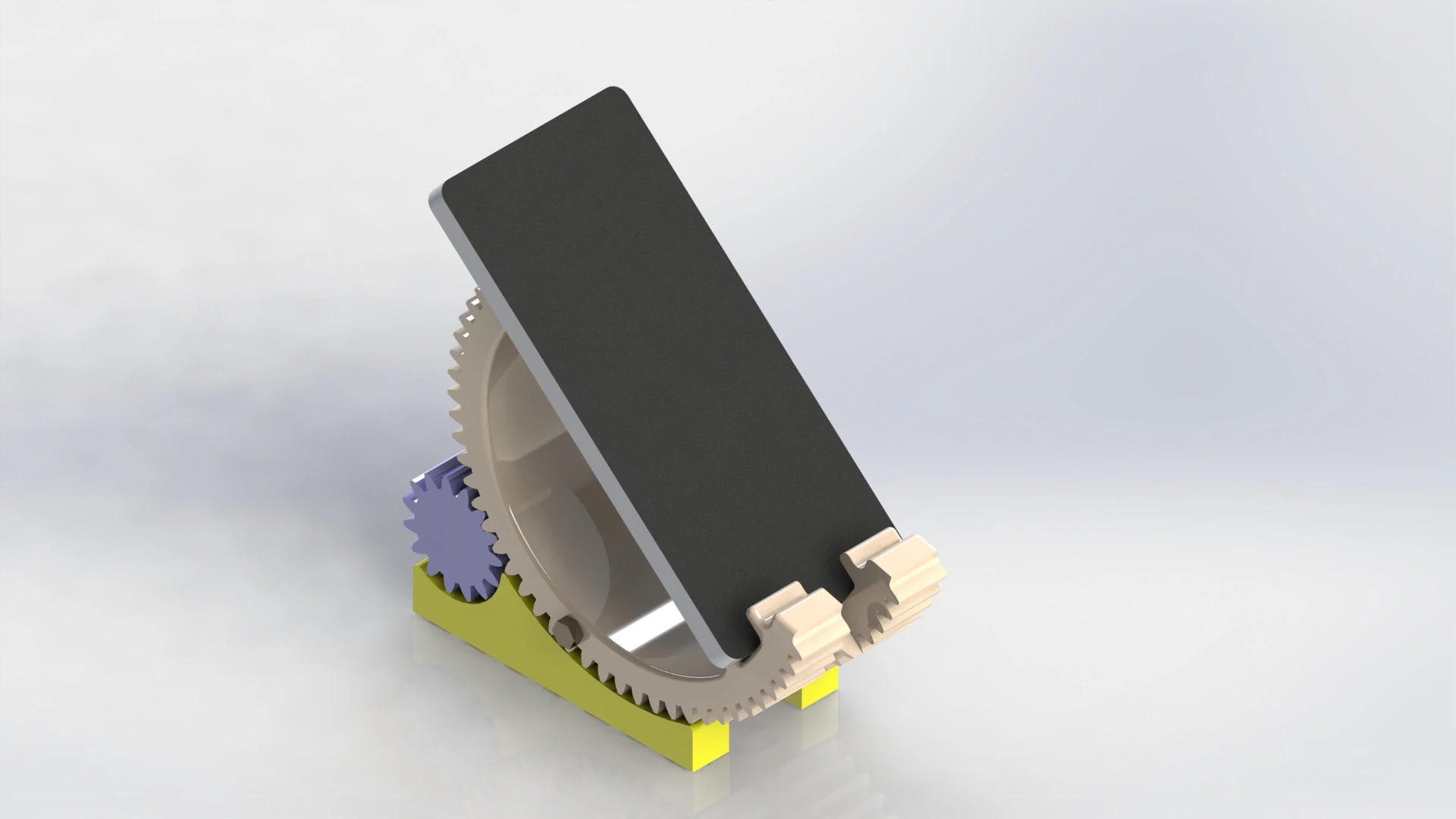 -Adjustable Mobile Stand with Gear Mechanism 3D Model .c4d .max .obj .3ds .fbx .stl .blend 