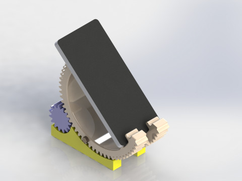 Adjustable Mobile Stand with Gear Mechanism 3D Model