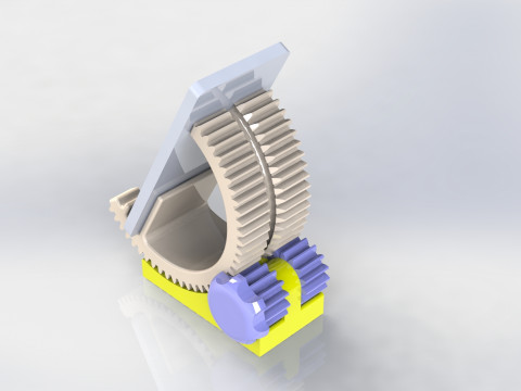 Adjustable Mobile Stand with Gear Mechanism Modello 3D
