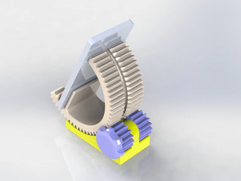 -Adjustable Mobile Stand with Gear Mechanism 3D Model