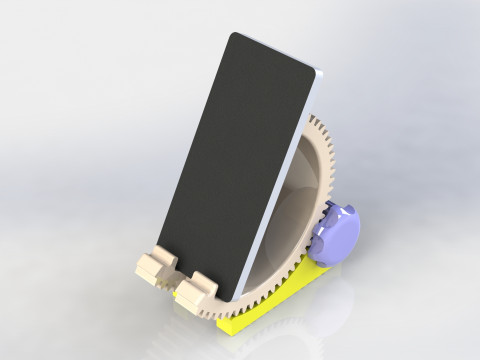 Adjustable Mobile Stand with Gear Mechanism Modello 3D