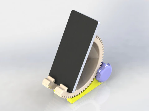 -Adjustable Mobile Stand with Gear Mechanism 3D Model