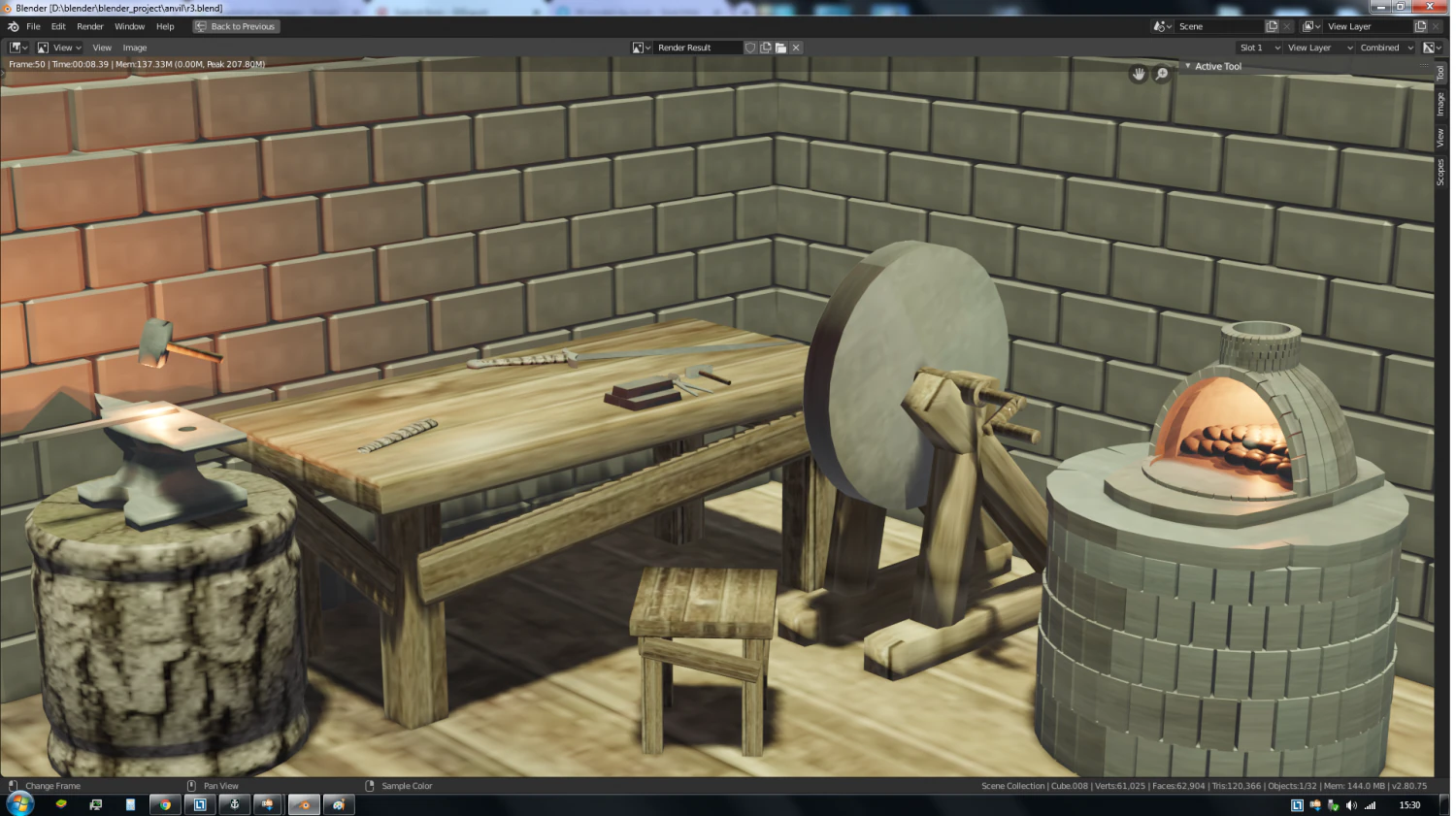 Anvil sword ingots hammer 3D Model .c4d .max .obj .3ds .fbx .stl .blend