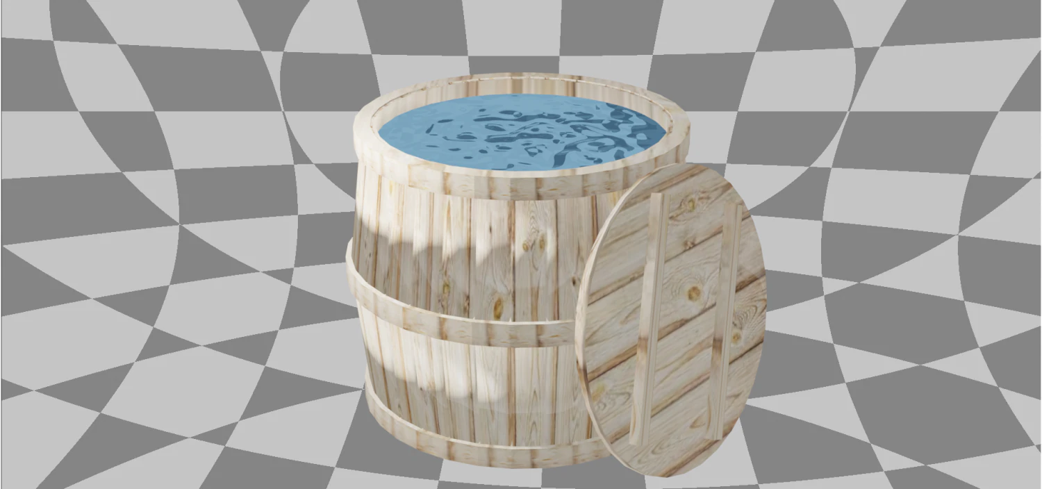 Barrel with water 3D Model .c4d .max .obj .3ds .fbx .stl .blend 
