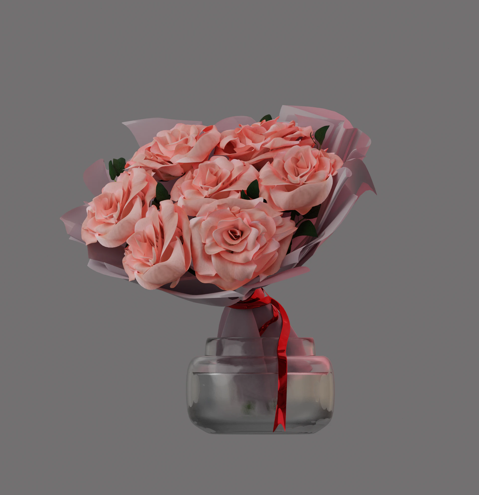 ROSES bouquet 3D Model .c4d .max .obj .3ds .fbx .stl .blend 