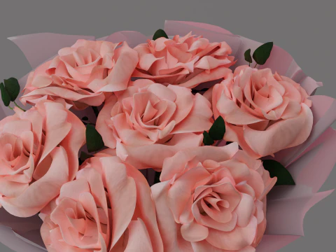 ROSES bouquet 3D Model