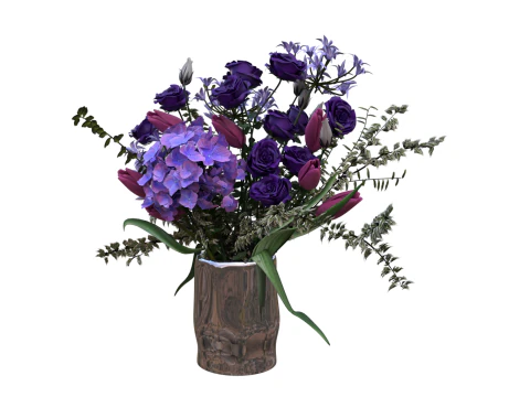 Purple Flower BOUQUET 3D Model
