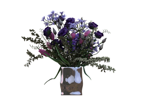 Purple Flower BOUQUET 3Dモデル