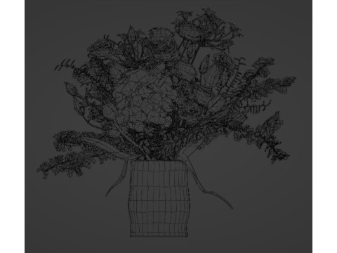 Purple Flower BOUQUET 3Dモデル