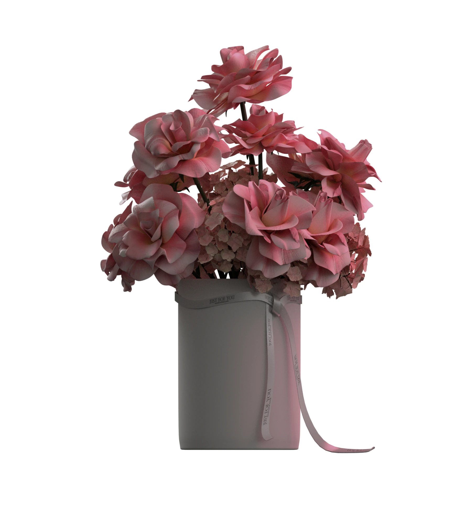 Pink french ROSES 3D Model .c4d .max .obj .3ds .fbx .stl .blend