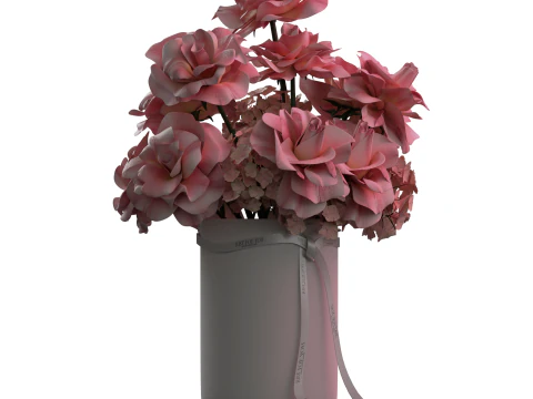ピンクのフレンチローズ 3Dモデル