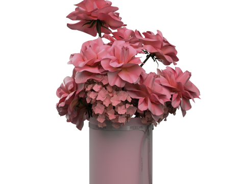 Pink french ROSES 3Dモデル