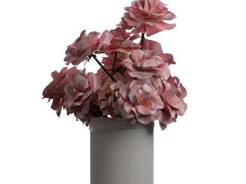 Pink french ROSES 3D Model