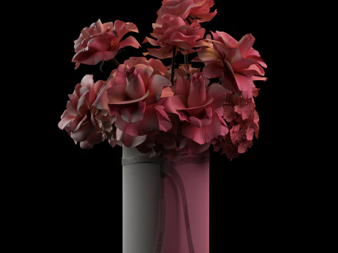 Pink french ROSES 3D Model