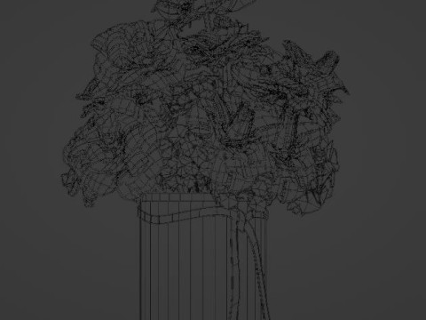 Pink french ROSES 3Dモデル