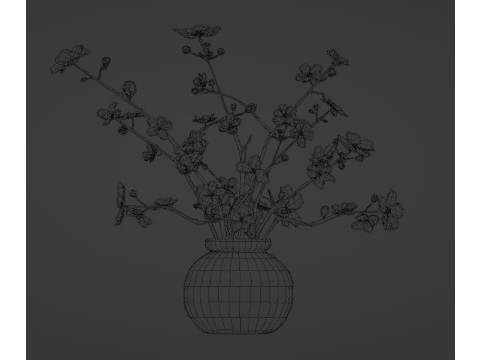 ORANGE BOUQUET in a Glass Vase Modèle 3D
