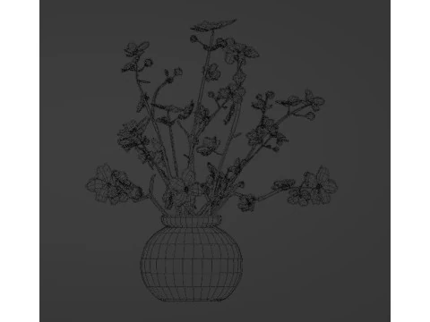ORANGE BOUQUET in a Glass Vase 3D Model