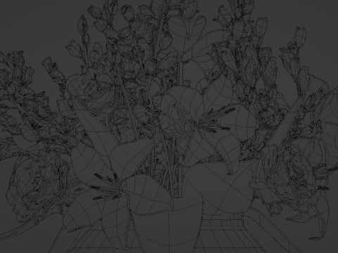 PINK BOUQUET with Lilies and Roses 3Dモデル