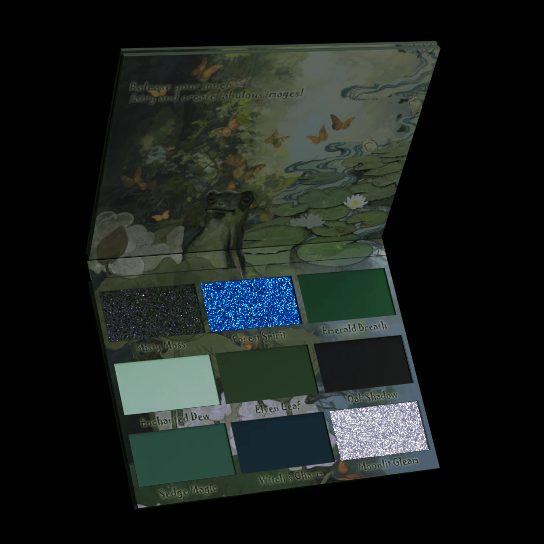 COSMETICS - Green Eyeshadow Palette 3D Model .c4d .max .obj .3ds .fbx .stl .blend