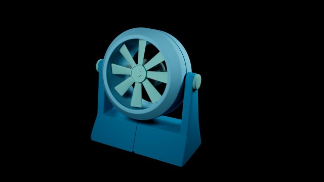 Portable Fan 3D Model .c4d .max .obj .3ds .fbx .stl .blend