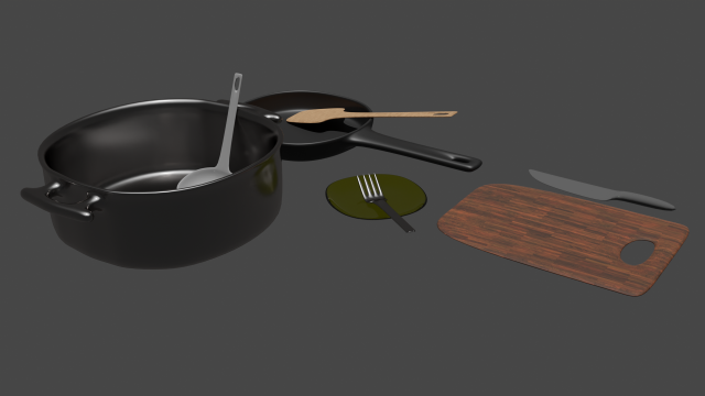 Cooking equipment 3D Модель .c4d .max .obj .3ds .fbx .stl .blend