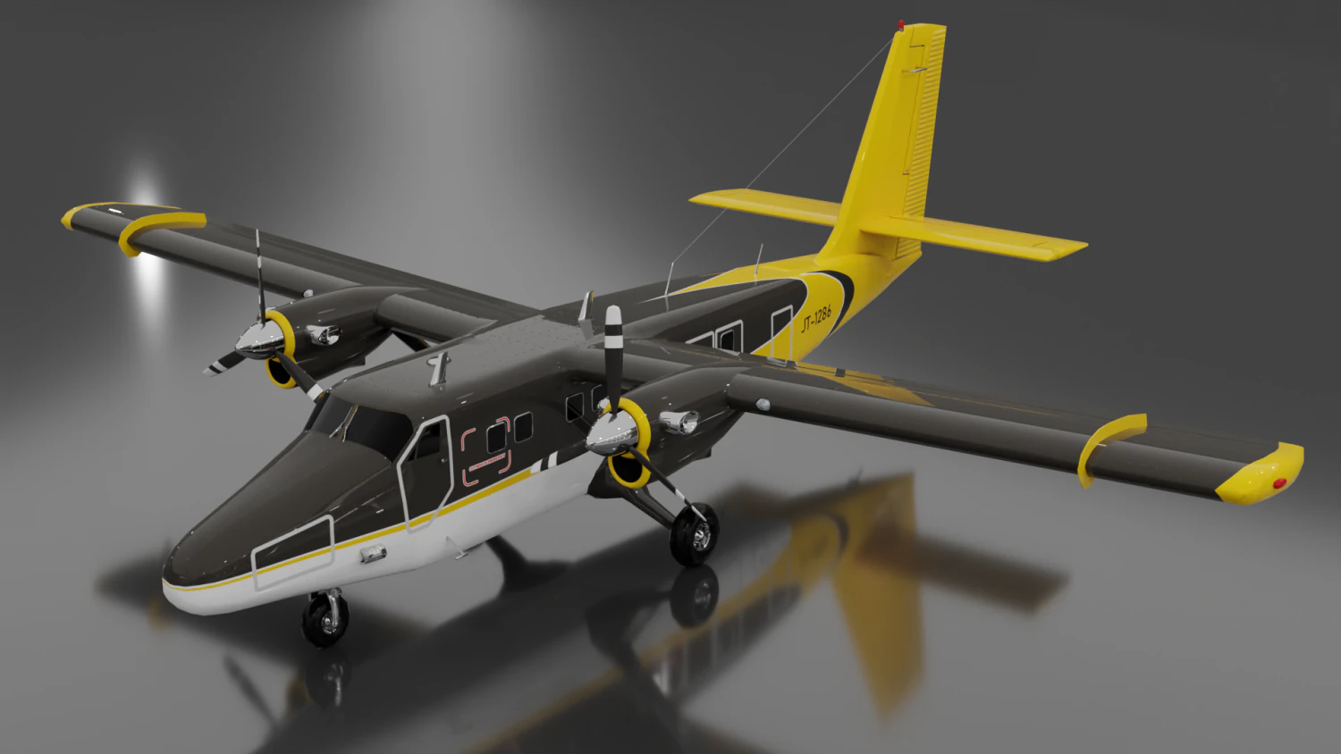 DHC-6 Twin Otter 3D Model .c4d .max .obj .3ds .fbx .stl .blend 