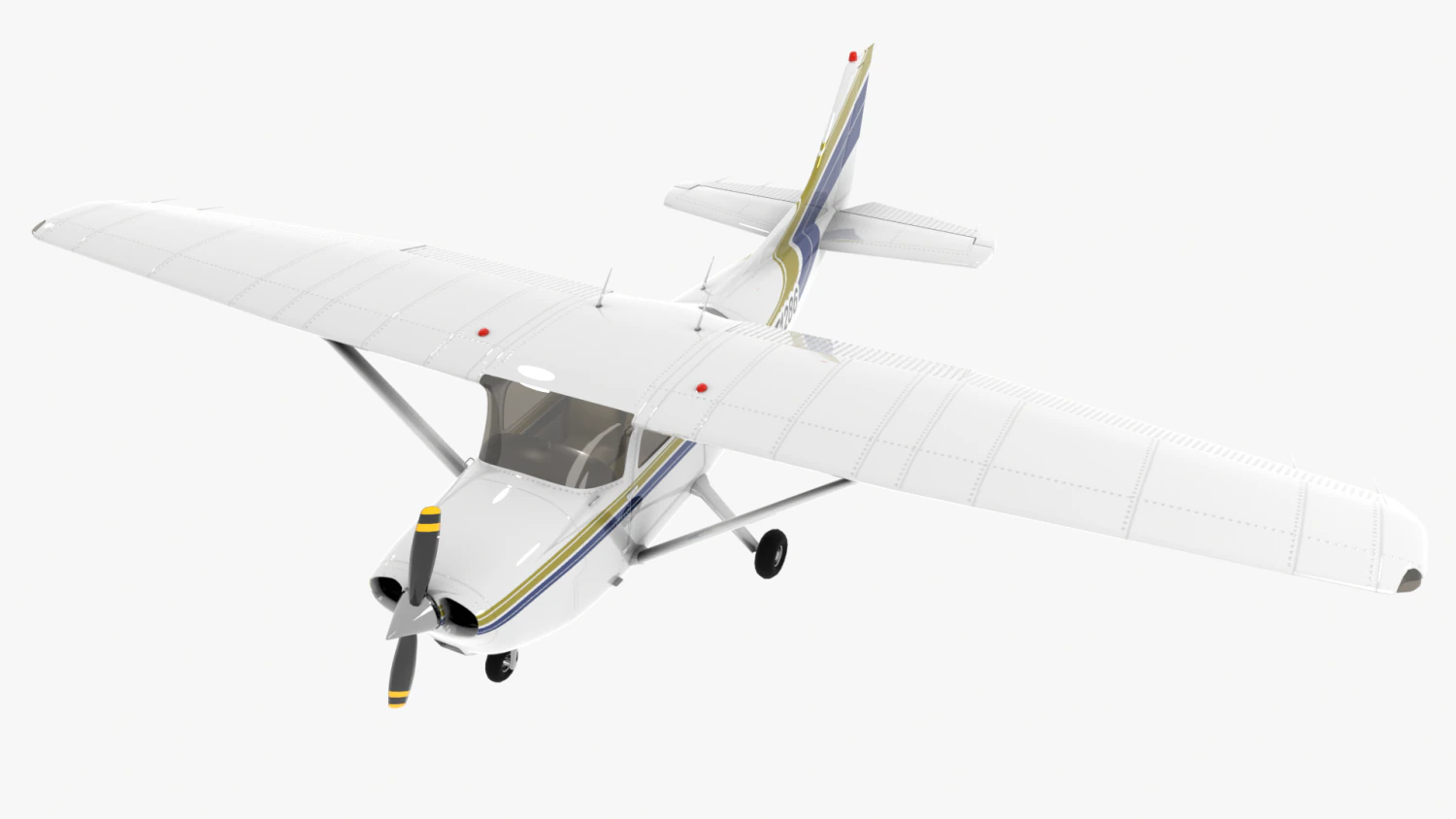 Cessna 172 3D Model .c4d .max .obj .3ds .fbx .stl .blend 