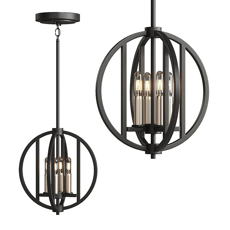 Samural 4 Light Mini Chandelier Black 3D Model .c4d .max .obj .3ds .fbx .stl .blend