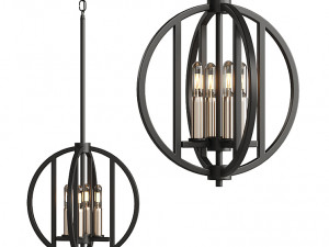 Samural 4 Light Mini Chandelier Black 3D Model